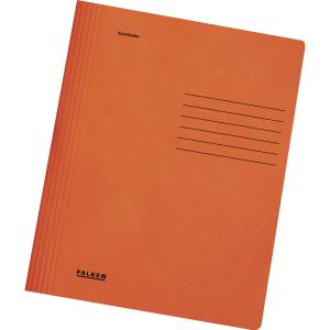 Falken Schnellhefter Karton, gebrauchsfertig gefaltet, für DIN A4, 240g/m² Manila-RC-Krt., intensivfarben, 10er Poly orange