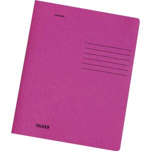 Falken Schnellhefter Karton, gebrauchsfertig gefaltet, für DIN A4, 240g/m² Manila-RC-Krt., intensivfarben, 10er Poly pink
