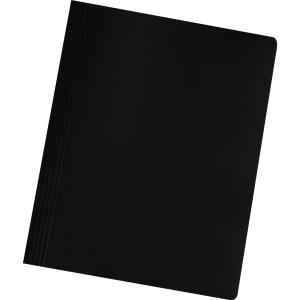 Falken Schnellhefter Karton, gebrauchsfertig gefaltet, für DIN A4, 240g/m² Manila-RC-Krt., intensivfarben, 10er Poly schwarz