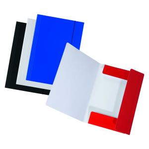 Falken Sammelmappe LongLife, extrastark, ca. 700g/m²-Karton, A4, m. 3 Klappen u. Gummizug, 4er Poly  frb. sort.