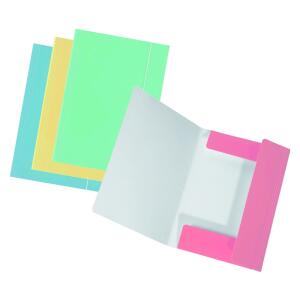Falken Falken Sammelmappe PastellColor, extrastark, ca. 700g/m²-Karton, A3, m. 3 Klappen u. Gummizug, 4er Poly  farbig sortiert