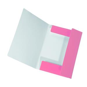 Falken Sammelmappe PastellColor, extrastark, ca. 700g/m²-Karton, A3, m. 3 Klappen u. Gummizug, 5er Poly  Flamingo_Pink