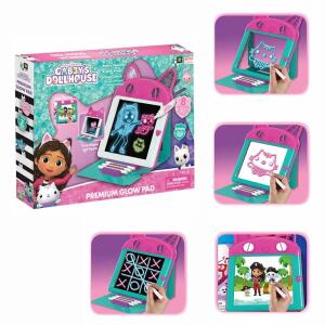 Gabbys Dollhouse - Glow  Pad Premium, Leuchtpad mit 8 unterschiedlichen LED-Modi und Muster,, Inkl. 3 doppelseitige, abwaschbare Marker und, 8 Bilder zum Nachzeichnen,, verfügt über automatische Abschaltung,, 3x AAA Batterien nicht enthalten,, ab 3 Jahren