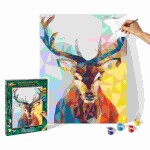 Malen nach Zahlen  Polygon-Art Hirsch, 40x50cm, inklusive...