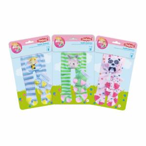 Heless Strumpfhose Tiere  mit Söckchen Gr.35-45cm, 3-fach sortiert (Giraffe, Panda, Rabbit), für Puppen und, Plüschtiere, elastisches, Material für einfaches An- und Ausziehen, ab 3 Jahren,, Heless