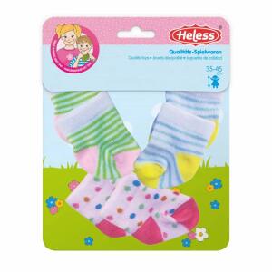 Heless Söckchen 3er Set  Gr.28-35cm, 3-fach sortiert (Giraffe, Panda, Rabbit), für Puppen und, Plüschtiere, elastisches, Material für einfaches An- und Ausziehen, ab 3 Jahren,, Heless