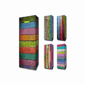 Flaschentasche Stripes  36x13x8,5cm sortiert, 5 verschiedene Motive,, Taunus