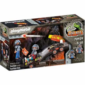playmobil DINO RISE  Dino Mine Raketenkart, für 2 Figuren, inklusive funktionsfähiger Kanone und, 2 Geschossen, Maße: 17 x 4,5 x 6-7 cm (LxTxH)., ab 5 Jahren