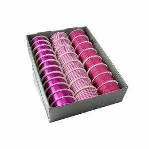 Geschenkband-Set magenta  28er, 40mm x 2m, 25mm x 3m, 10mm x 3m