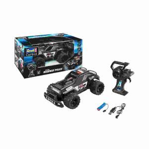 Revell RC Car Highway  Police, 2.4 GHz Fernsteuerung, Li-Ion Akku mit USB Ladegerät,, LED-Blaulicht, 1x 9V Batterie benötigt und nicht enthalten,, ab 6 Jahren