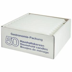 Haushaltskerzen 21x195mm  weiss 50er