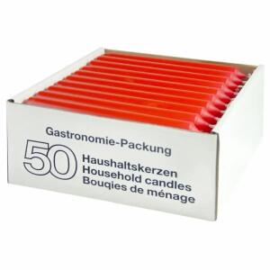 Haushaltskerzen 21x195mm  rot 50er