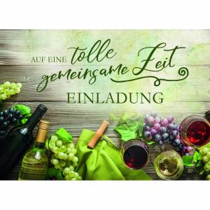 Einladungskarten Wein 5er  mit Umschlag