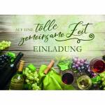 Einladungskarten Wein 5er  mit Umschlag