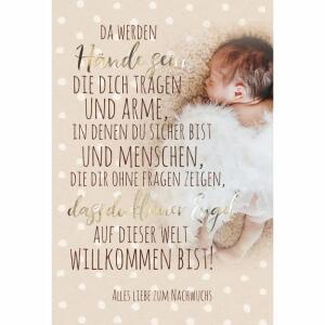 Glückwunschkarte zum Baby  Engelsflügel mit Spruch
