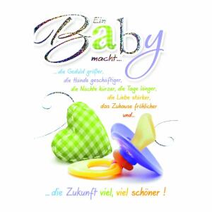Glückwunschkarte zum Baby  Herz und Nukel