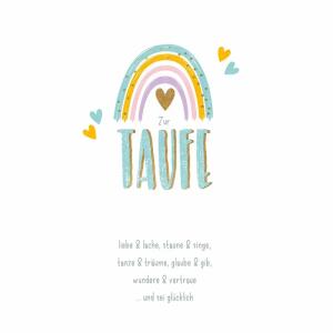 Glückwunschkarte Taufe  Regenbogen