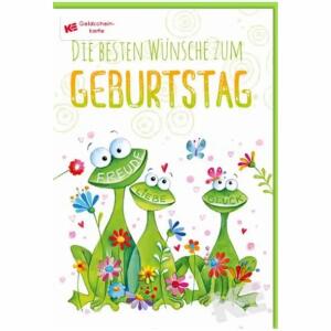 Geldscheinkarte Kröten  Umschlag innen geklebt