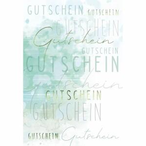 Gutscheinkarte grün mit  Schrift