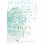 Gutscheinkarte grün mit  Schrift