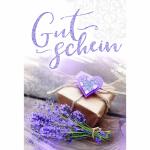 Gutscheinkarte Päckchen  und lila...