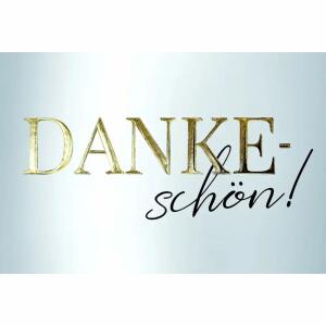 Dankeskarte Schriftzug  Druckkarte weißer Karton