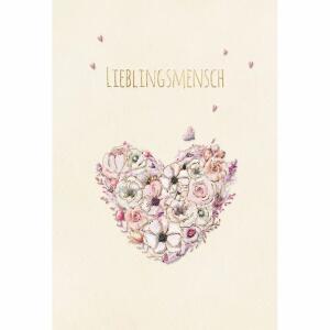 Klappkarte Rosen Herz  Lieblingsmensch