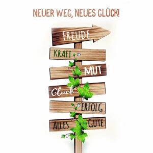 Klappkarte Abschied  Wegweiser