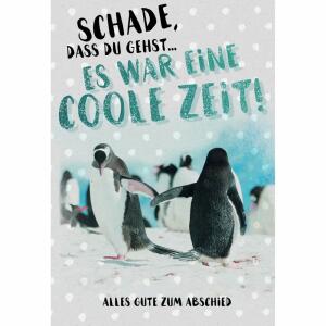 Klappkarte Abschied  Pinguine