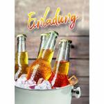 Einladungskarten Bier 5er  mit Umschlag