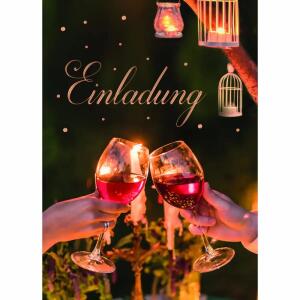 Einladungskarten Rotwein  5er mit Umschlag