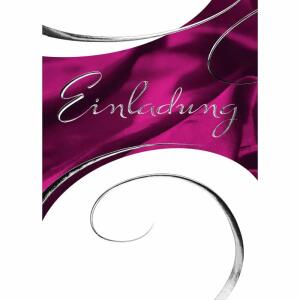 Einladungskarten bordeaux  Verzierung 5er Umschlag