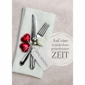 Einladungskarten Besteck  5er mit Umschlag