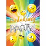 Einladungskarten Smileys  mit Innendruck 5er