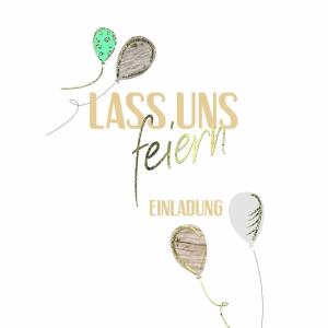 Einladungskarten Ballons  mit Innendruck 5er
