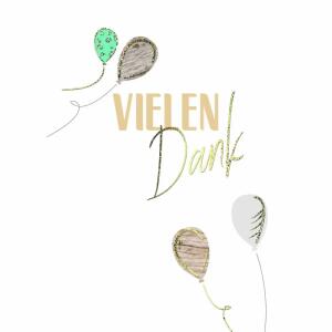 Einladungskarten Ballons  5er mit Umschlag