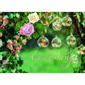 Einladungskarten Rosen 5er mit Umschlag 4016723415409