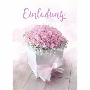 Einladungskarten Blumen  5er mit Umschlag