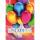 Einladungskarten bunte  Ballons mit Innendruck, 5er