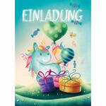 Einladungskarten Kinder  Einhorn 5er, mit Umschlag und...