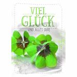 Glückwunschkarte Klee  Viel Glück und alles gute