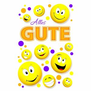 Glückwunschkarte Smiley  Alles Gute