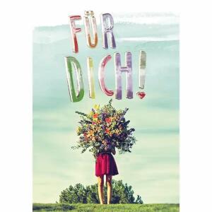 Grußkarte Good Feelings  Midi Blumenstrauß, Karten mit Prägung und Lack