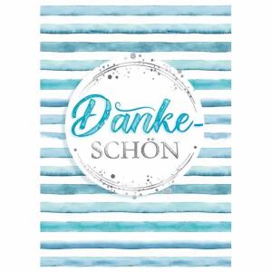 Dankeskarte Streifen blau