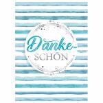 Dankeskarte Streifen blau