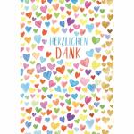 Dankeskarte bunte Herzen