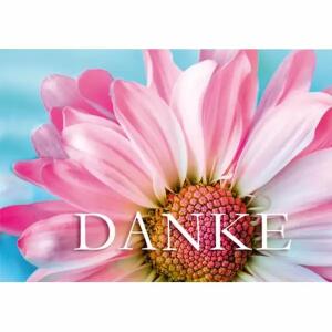 Dankeskarte rosa Gerbera