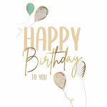 Geburtstagskarte Ballons  mit goldenen Details