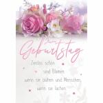 Geburtstagskarte Blumen  rosa