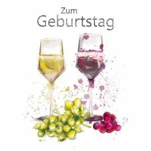 Geburtstagskarte  Weingläser